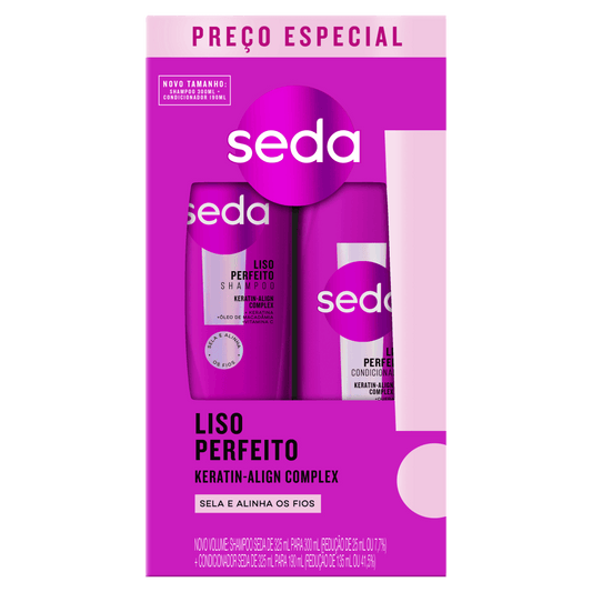 Kit Seda Liso Perfeito – Shampoo 300ml + Condicionador 190ml