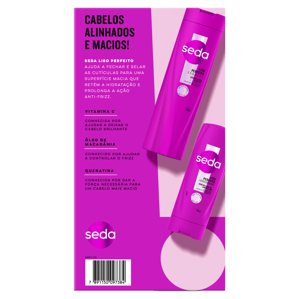 Kit Seda Liso Perfeito – Shampoo 300ml + Condicionador 190ml