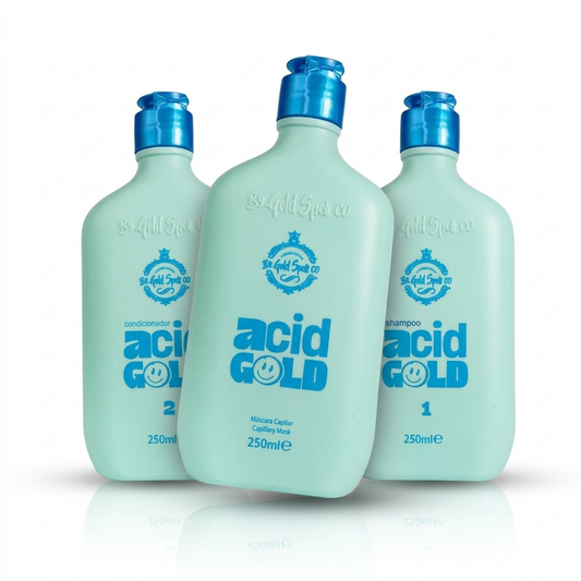 Kit AcidGold Shampoo + Condicionador + Máscara 250ml – Gold Spell
