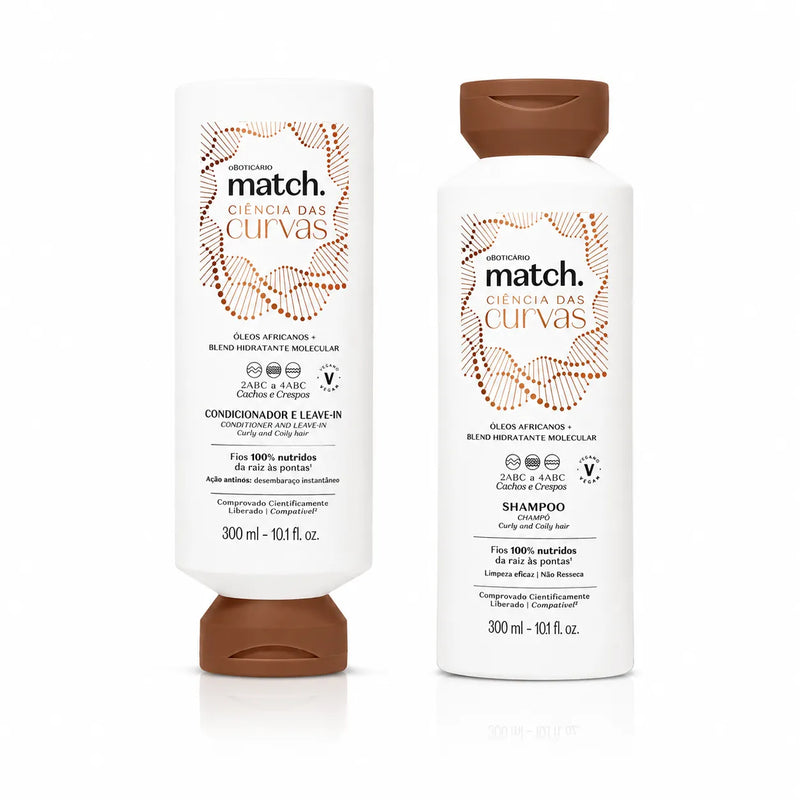 Kit Match Ciência das Curvas Shampoo + Condicionador e Leave-In – O Boticário