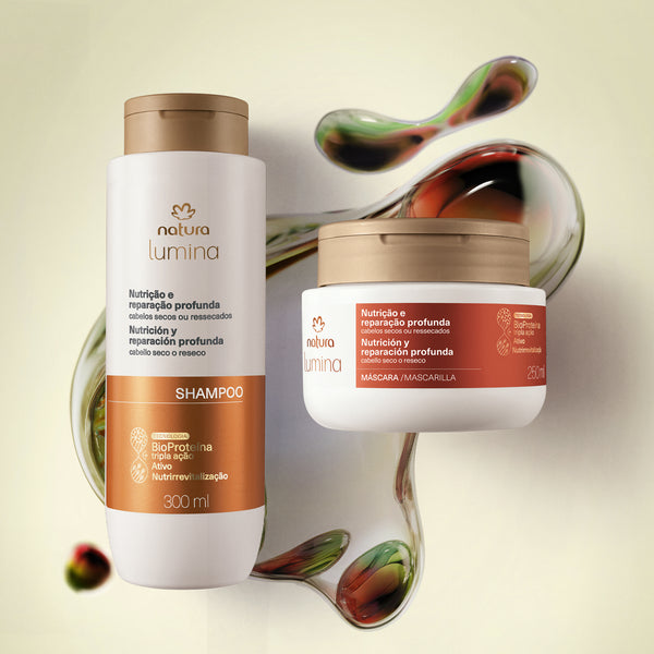 Sistema Lumina – Nutrição & Reparação Profunda para Cabelos Secos ou Ressecados