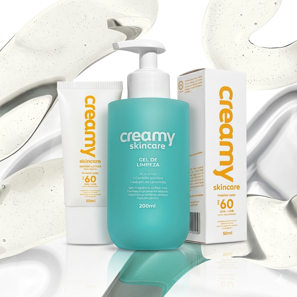 Kit Skincare Creamy Gel de Limpeza + Protetor Solar FPS 60