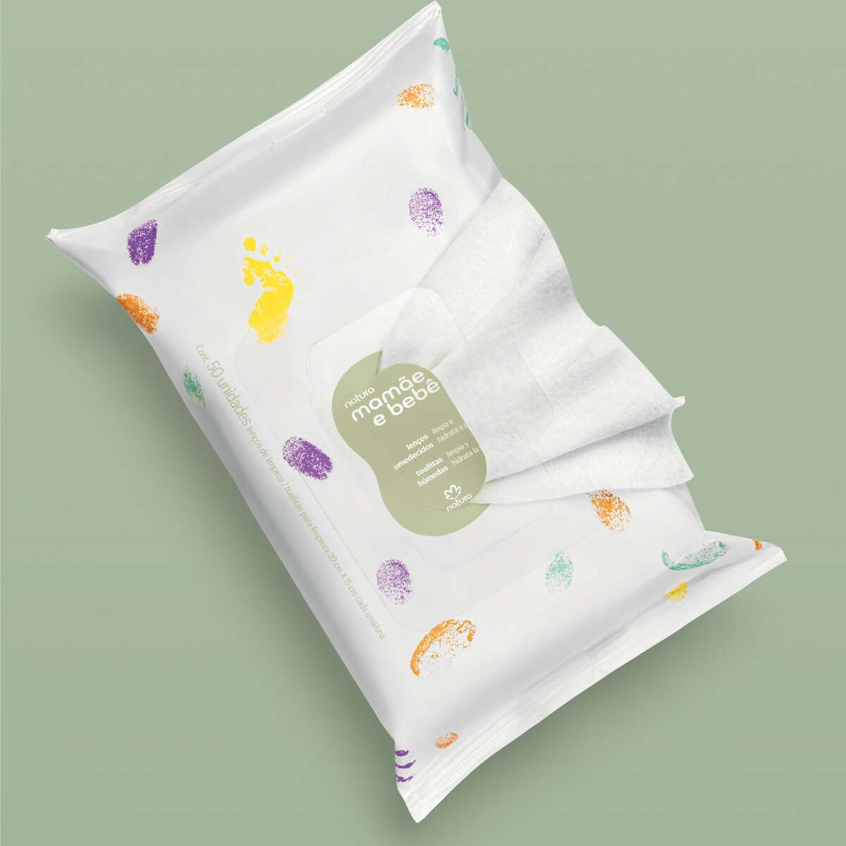 Lenço Umedecido Mamãe e Bebê (50 unidades) – Suavidade para a Pele Sensível do Bebê