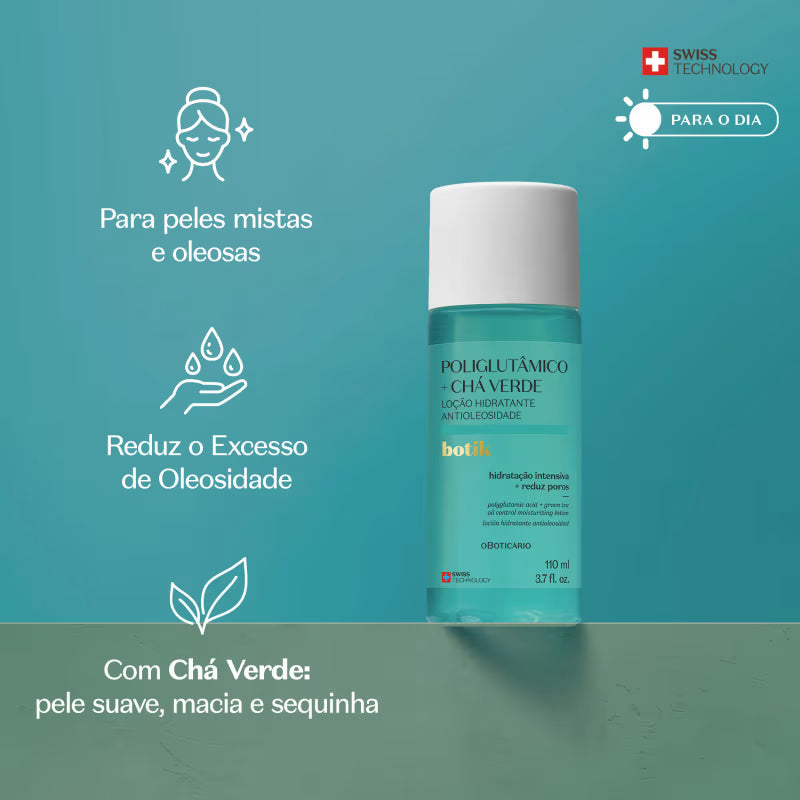 Loção Hidratante Antioleosidade Ácido Poliglutâmico + Chá Verde Botik – O Boticário