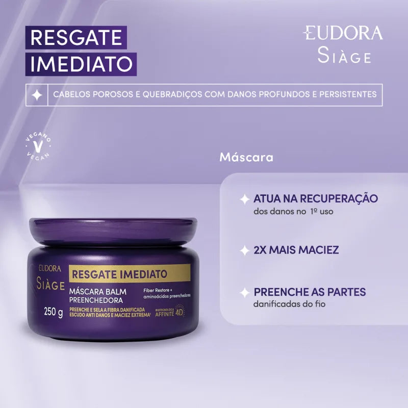 Máscara Balm Preenchedora Siàge Resgate Imediato 250 g