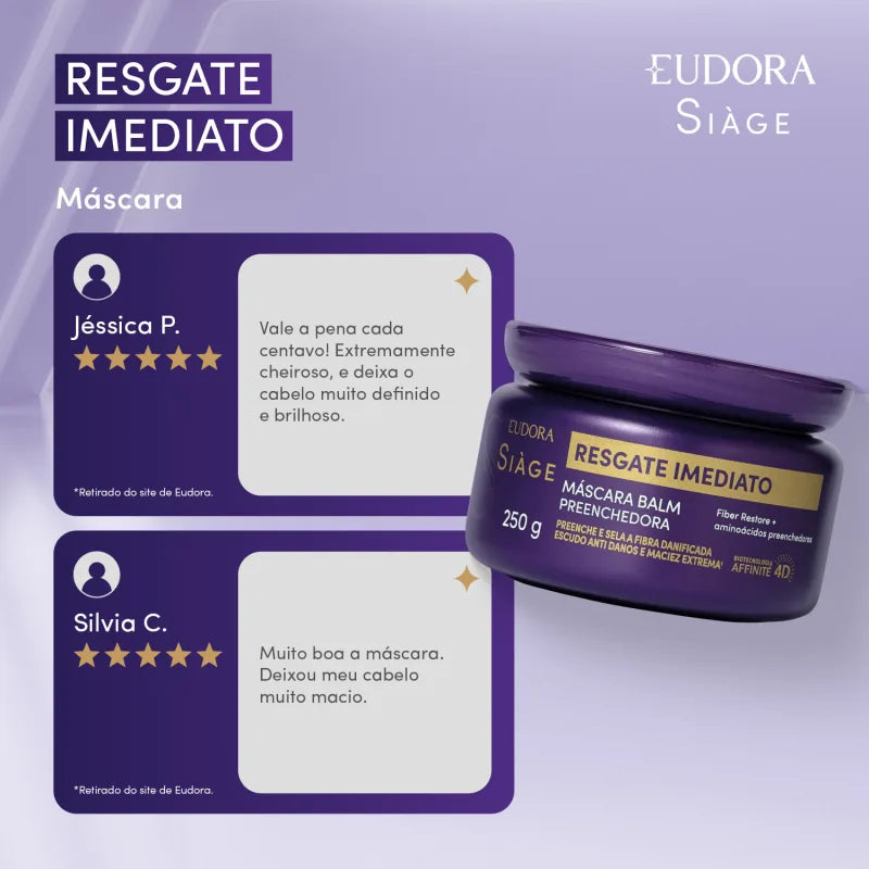 Máscara Balm Preenchedora Siàge Resgate Imediato 250 g