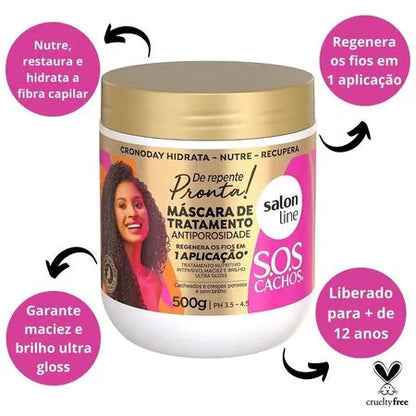 Máscara de Tratamento Antiporosidade Salon Line Sos Cachos