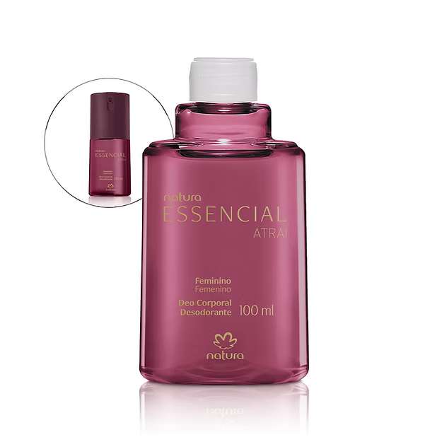 Natura Essencial (Atrai) Refil Desodorante Corporal Feminino 100ml – Proteção e Fragrância Floral