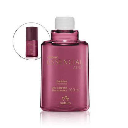Natura Essencial (Atrai) Refil Desodorante Corporal Feminino 100ml – Proteção e Fragrância Floral