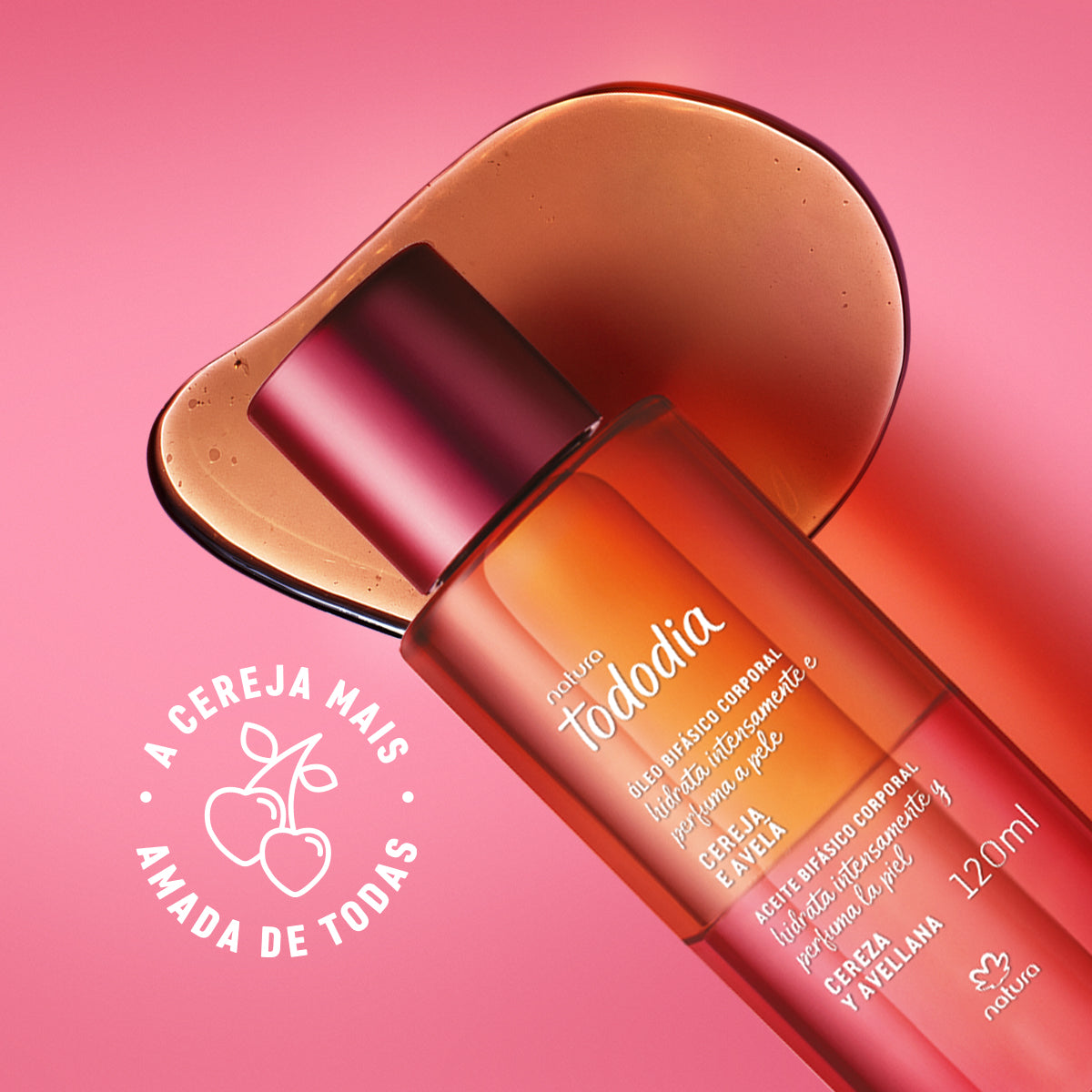 Óleo Bifásico Corporal Tododia Cereja e Avelã