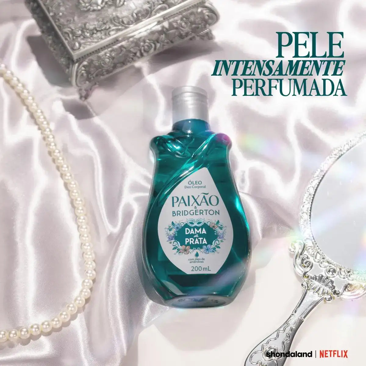 Óleo Corporal Dama de Prata – Paixão &amp; Bridgerton