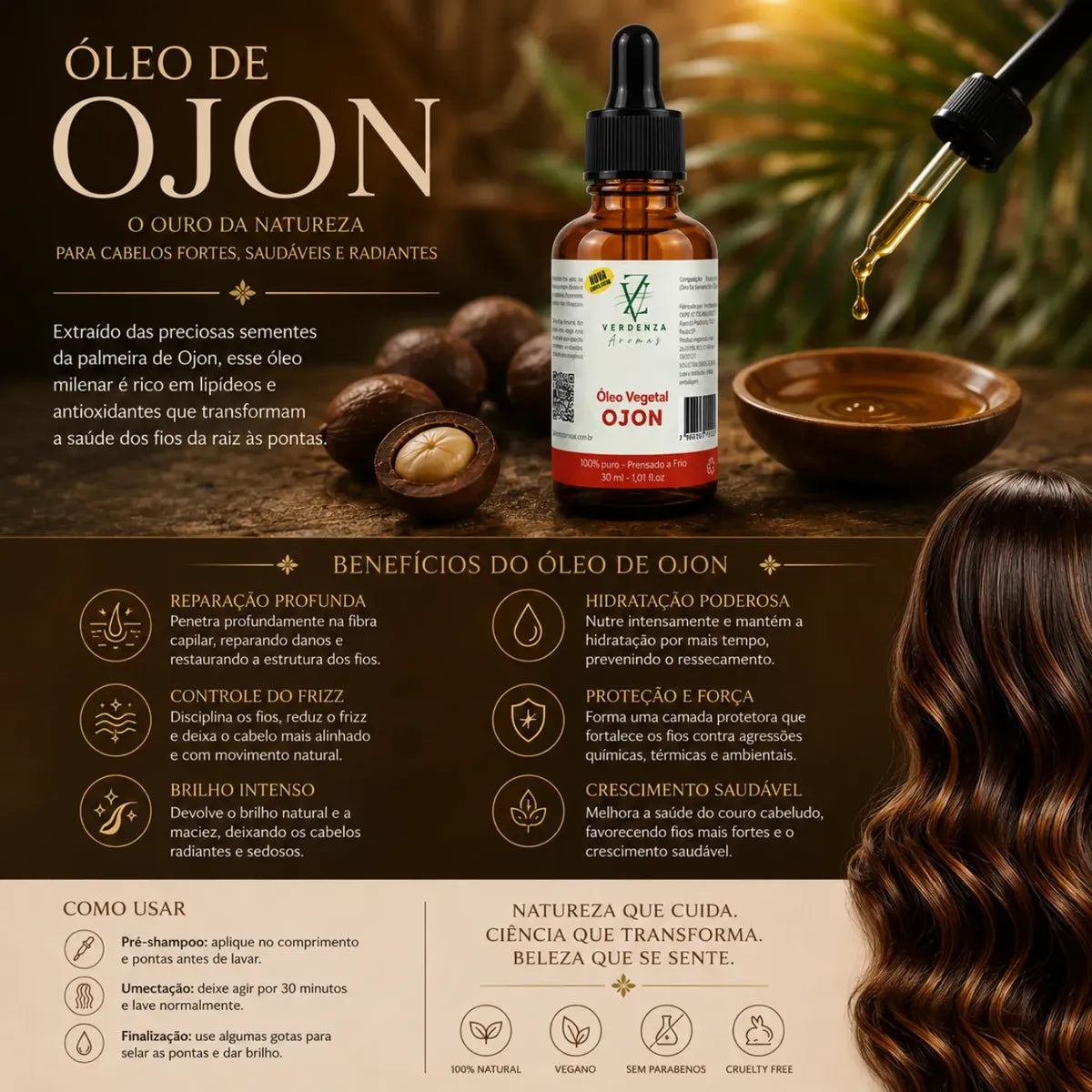 Óleo Vegetal de Ojon 30ml – Verdenza Aromas