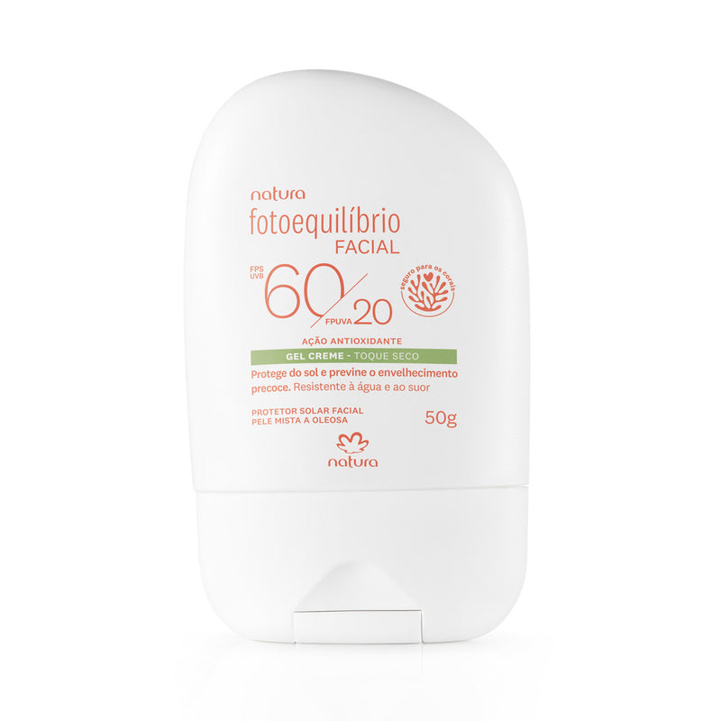 Protetor Facial Gel Creme FPS 60 FPUVA 20 Fotoequilíbrio 50g – Natura