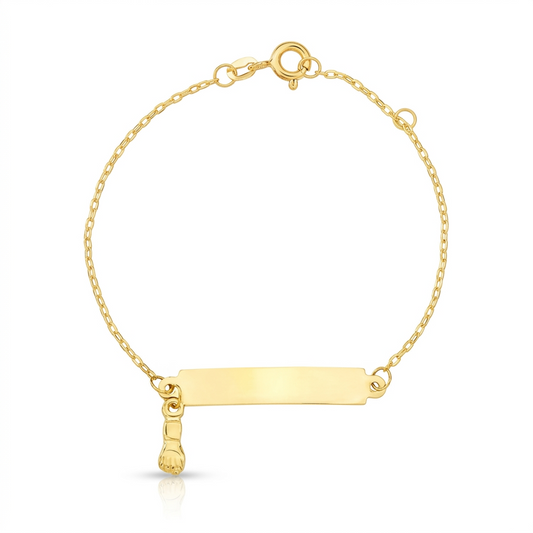 Pulseira Infantil Ouro 18K com Pingente de Figa – Personalizável
