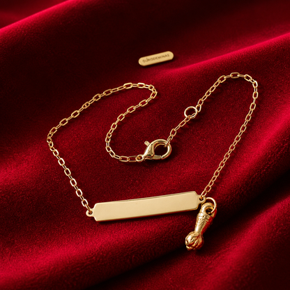 Pulseira Infantil Ouro 18K com Pingente de Figa – Personalizável