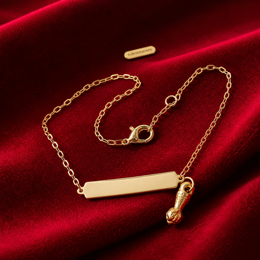 Pulseira Infantil Ouro 18K com Pingente de Figa – Personalizável