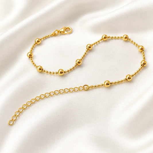Pulseira de Bolinhas Banhada a Ouro