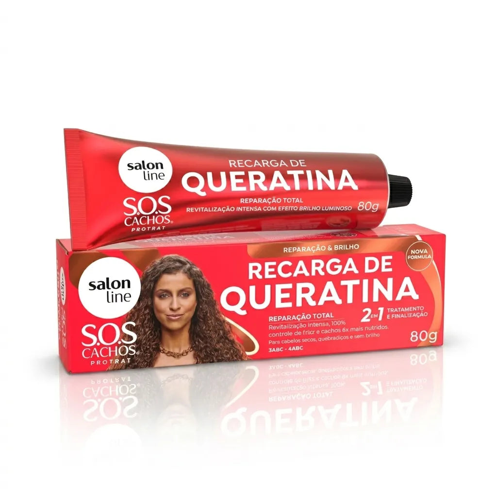 S.O.S Cachos Recarga de Queratina Reparação Total 80g – Salon Line