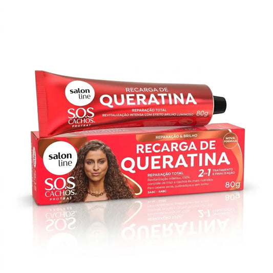 S.O.S Cachos Recarga de Queratina Reparação Total 80g – Salon Line