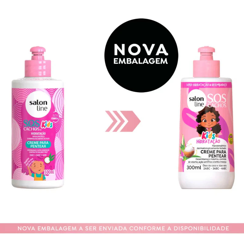 Creme para Pentear SOS Cachos Kids Hidratação 300ml – Salon Line