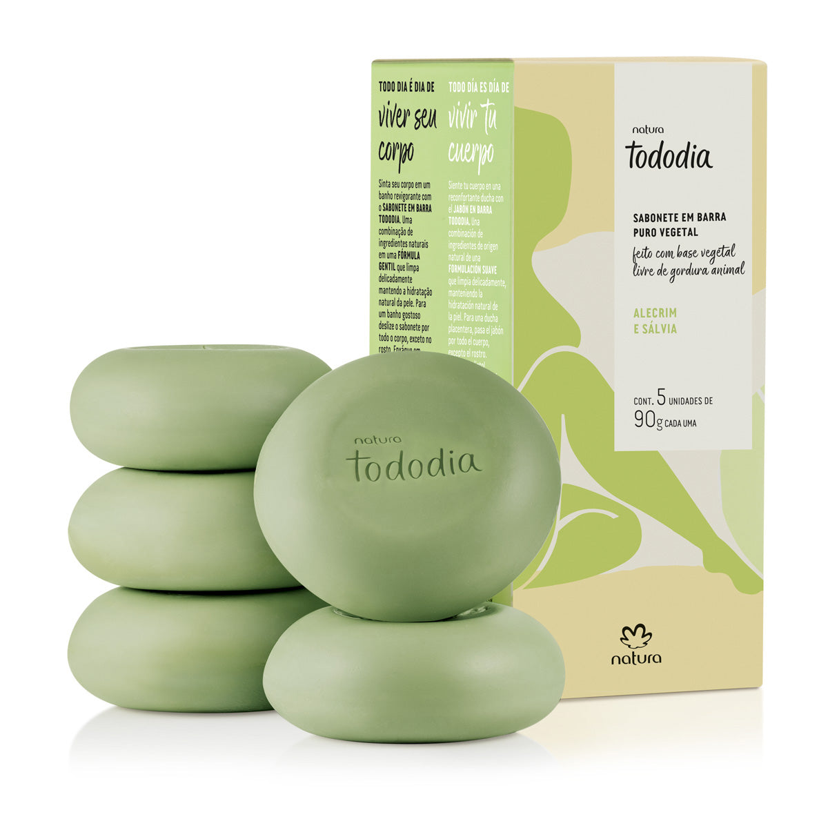 Sabonete em Barra Puro Vegetal Tododia Alecrim e Sálvia – Natura