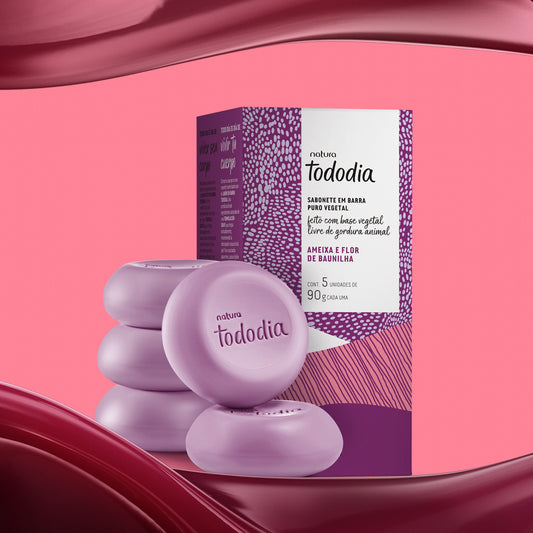 Natura Tododia – Sabonete em Barra Puro Vegetal Ameixa e Flor de Baunilha (5x90g)