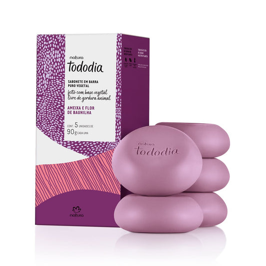 Natura Tododia – Sabonete em Barra Puro Vegetal Ameixa e Flor de Baunilha (5x90g)