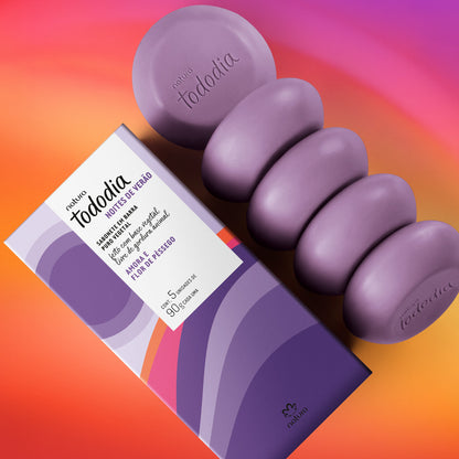 Sabonete em Barra Puro Vegetal Tododia Amora e Flor de Pêssego – Caixa com 5 Unidades