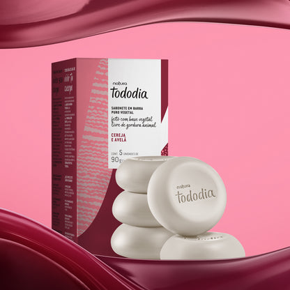 Natura Tododia – Sabonete em Barra Puro Vegetal Cereja e Avelã (5x90g)