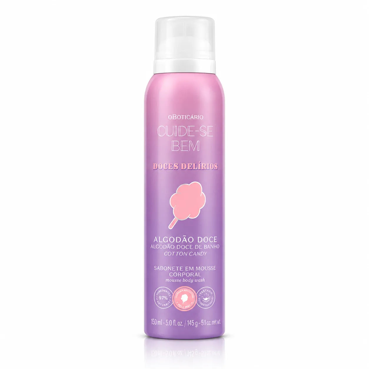 Sabonete em Mousse Doces Delírios Algodão Doce 150ml – O Boticário