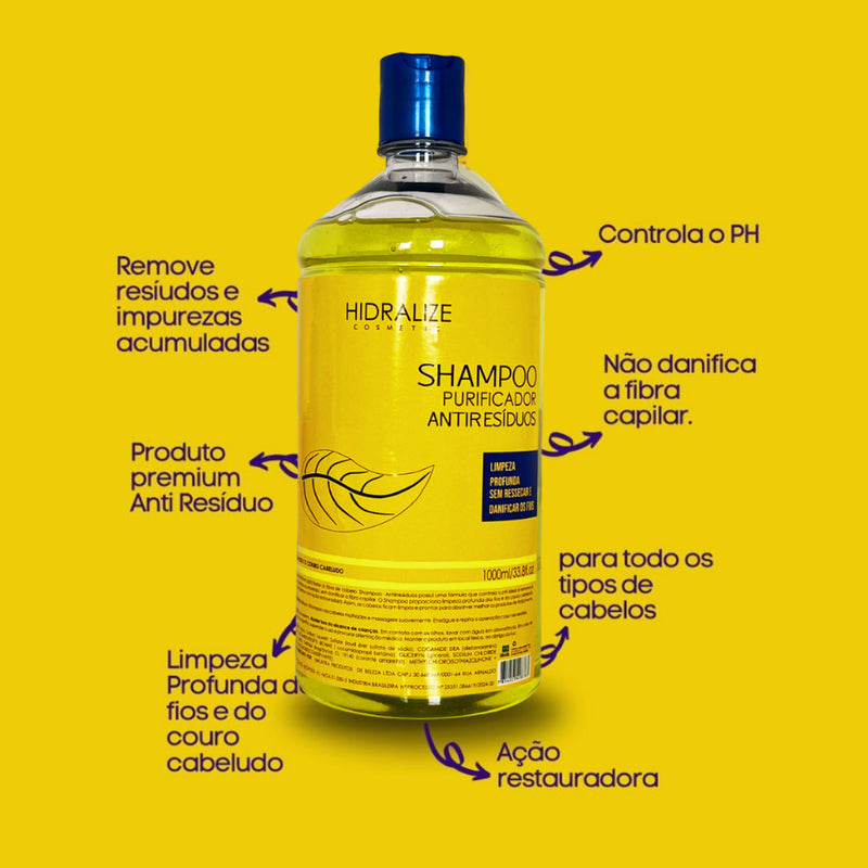 Shampoo Purificador Anti-Resíduos Limpeza Profunda – Hidralize 1L