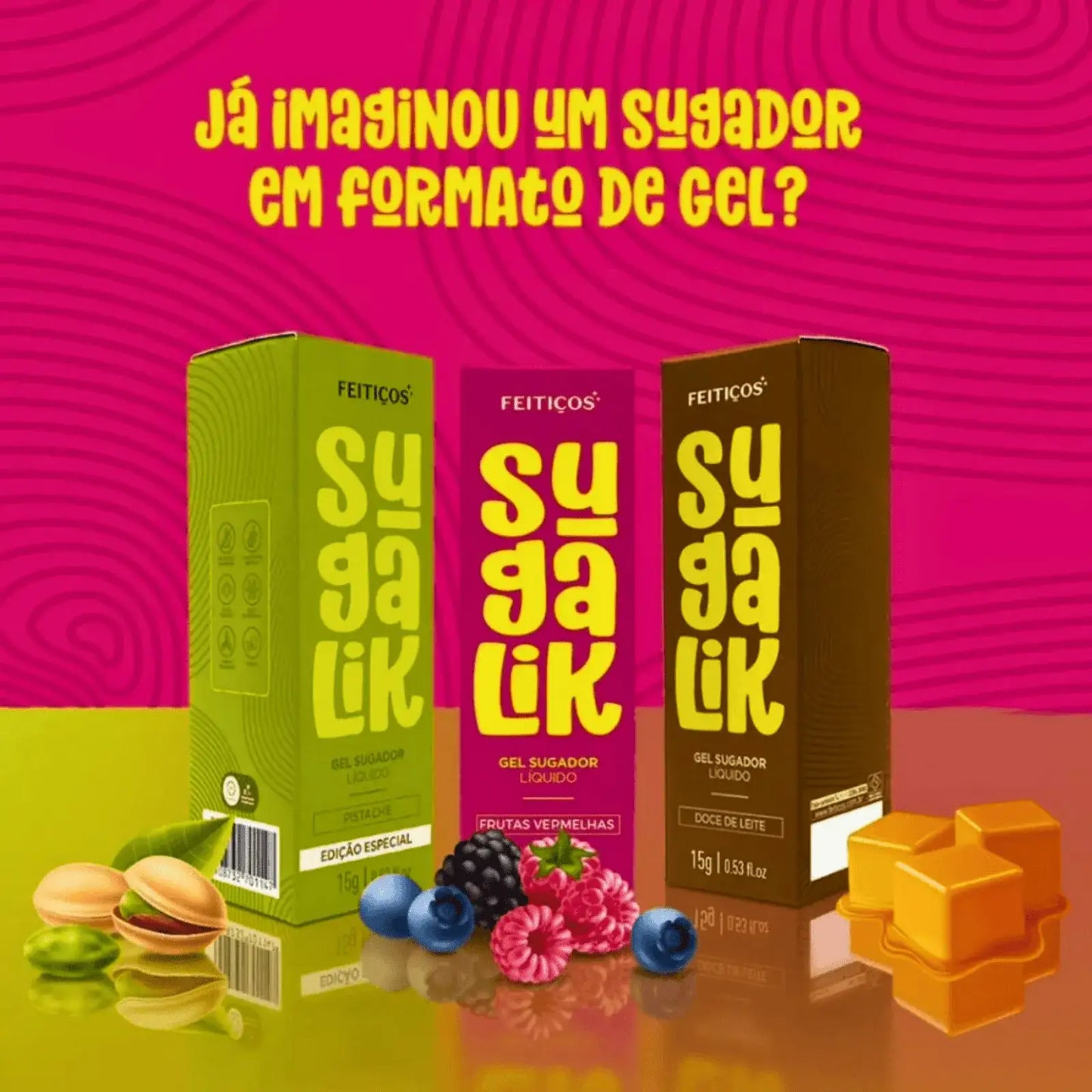 SugaLik – Gel Excitante Beijável Unissex Sabor Pistache