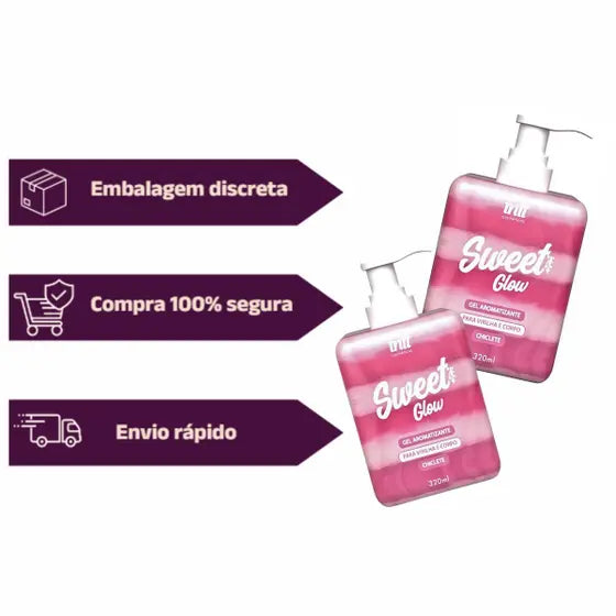 Hidratante Íntimo Sweet Glow 320 ml – Aroma de Chiclete