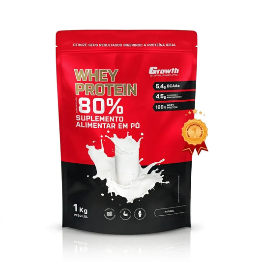Whey Protein Concentrado 1KG – Growth Supplements (Escolha seu Sabor)