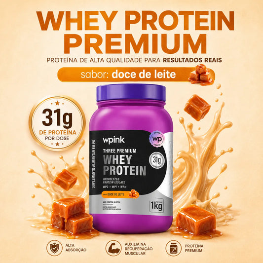 Wpink Whey Protein – Sabor Doce de Leite 1kg