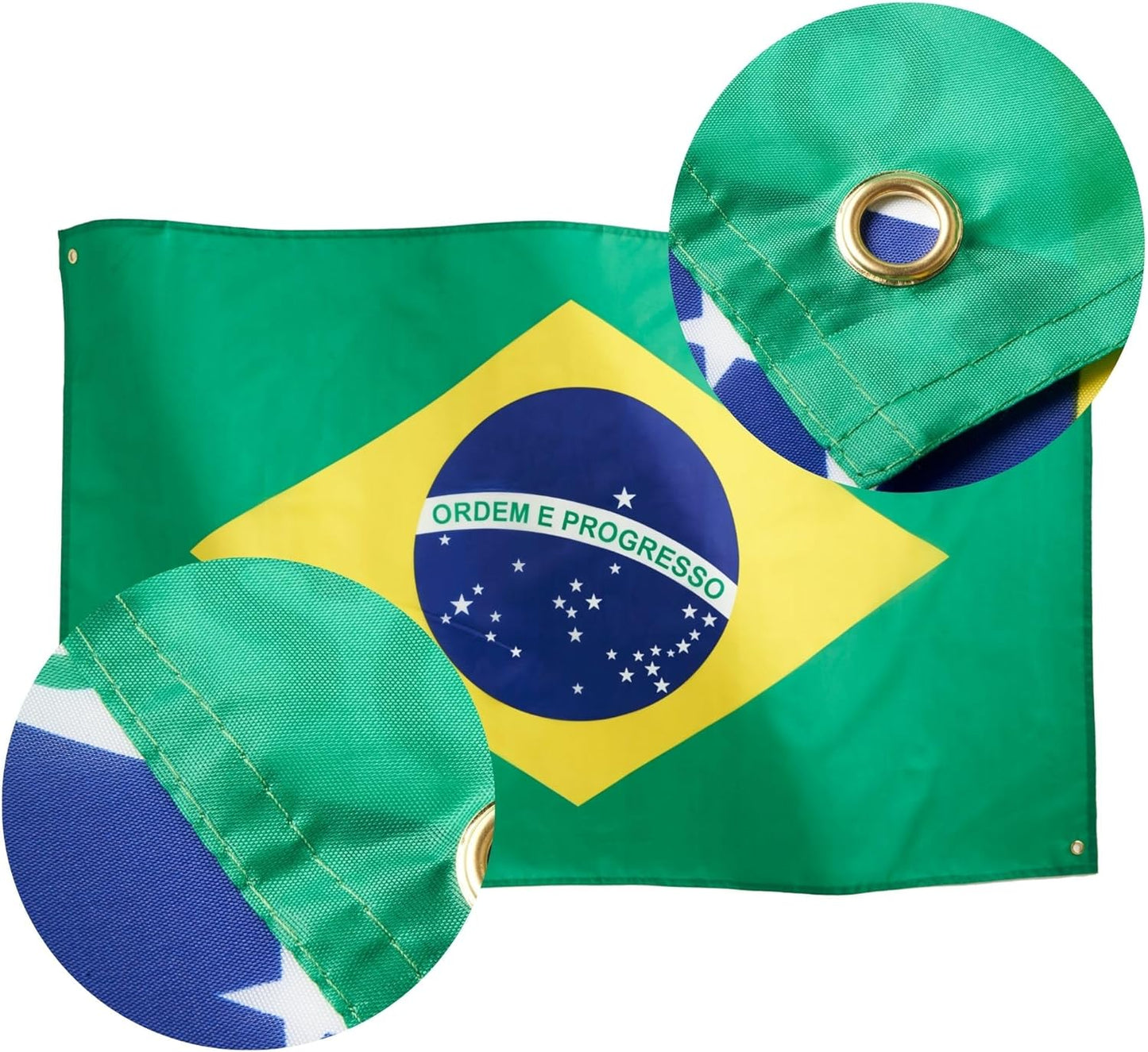 Bandeira do Brasil 3x5 ft (91x152 cm) - Cores Vibrantes
