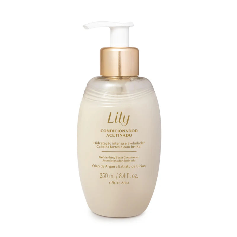 Linha Acetinada Lily | Shampoo e Condicionador 250ml – Hidratação e Brilho para Cabelos