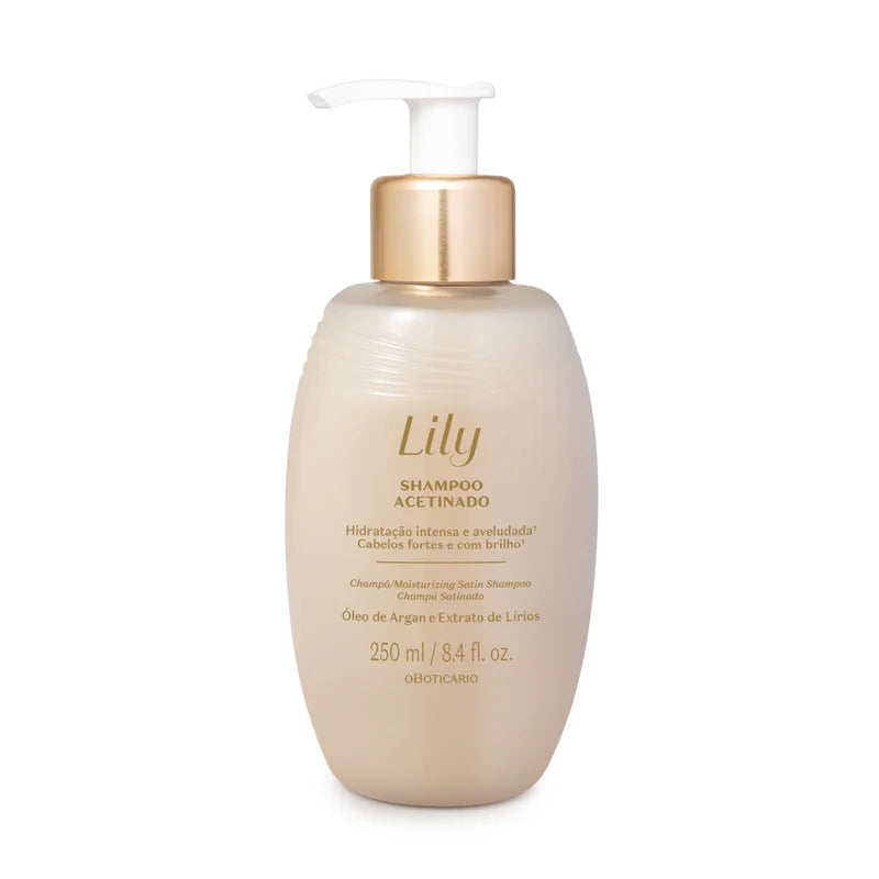 Linha Acetinada Lily | Shampoo e Condicionador 250ml – Hidratação e Brilho para Cabelos