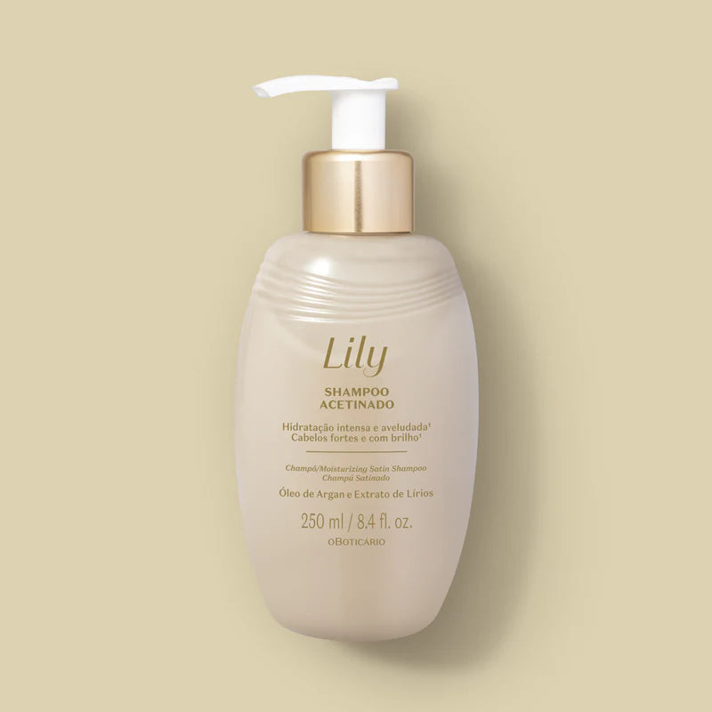 Linha Acetinada Lily | Shampoo e Condicionador 250ml – Hidratação e Brilho para Cabelos